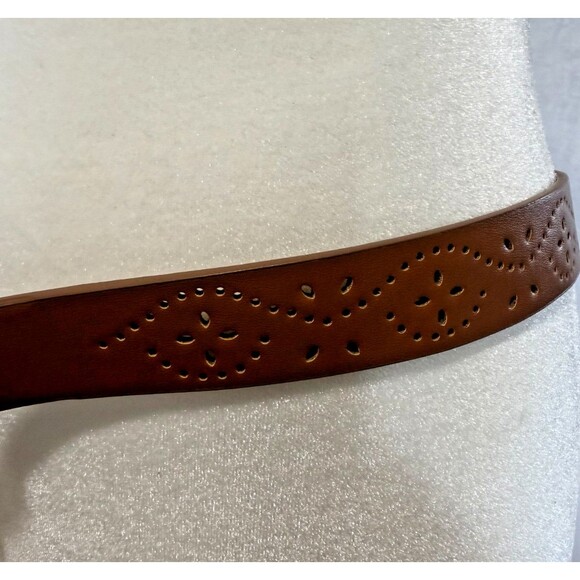 NEW Old Navy Women's Laser Cut Faux-Leather Belt Brown Size 2X-3X - Picture 4 of 11